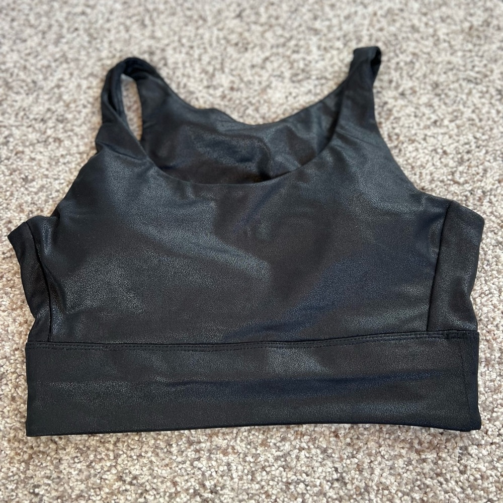 Black metallic sports bra S